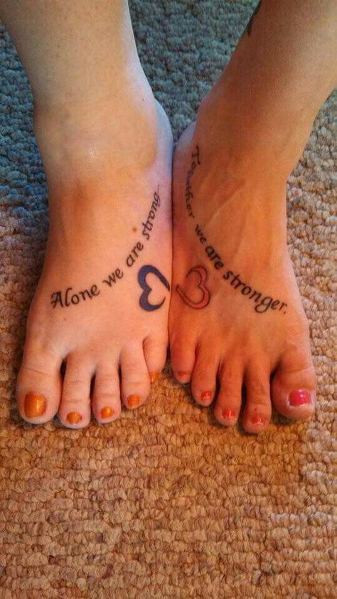 Meaningful Tattoos For Best Friends, Best Friend Foot Tattoos, Best Friend Tattoos Meaningful Friendship, Meaningful Best Friend Tattoos, Tina Tattoo, Best Friend Tattoo Quotes, Besties Tattoos, Friend Tats, Bff Tattoo Ideas