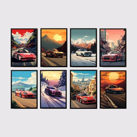 Guy Room Ideas, Bundle Gifts, Wall Art Cool, Car Prints, Car Wall Art, Car Posters, Gift Bundles, Car Guys, Jdm Cars