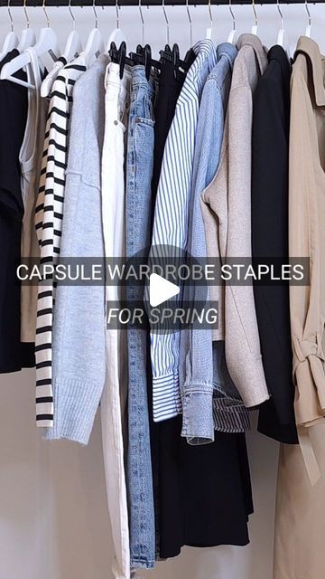 Capsule Wardrobe Jackets, Styling White Tank Top, Hm Outfits 2024, Blue Stripes Shirt Outfit, Blue Striped Top Outfit, Capsule Wardrobe 2024 Spring, Black And White Capsule Wardrobe, Spring Capsule Wardrobe 2024, Black And White Striped Top Outfit