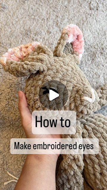 Amigurumi Embroidered Eyes, Embroidered Eyes Animal, Sewing Eyes On Crochet, Crochet Embroidered Eyes, Crochet Animal Faces, Embroidered Eyes On Crochet, Crochet Eyes For Stuffed Animals, How To Embroider Eyes On Crochet, Crochet Sleepy Eyes