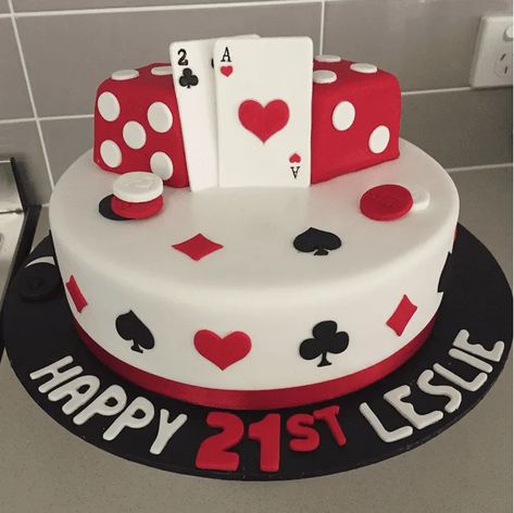 Rummy Cake Design Images (Rummy Birthday Cake Ideas) Playing Cards Cake Design, Gaming Cake, 21st Cakes, Casino Cake, Cards Cake, Casino Birthday, Gambling Cake, Gambling Party, Birthday Cake Ideas