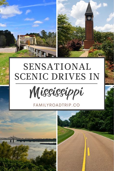 Mississippi's scenic drives are an excellent way to explore its variety, whether you're heading there or passing through | Best scenic drives in Mississippi | Essential stops you’ll want to make driving in Mississippi | Planning a drive in Mississippi with your family | Road trip inspiration for Mississippi | From the road trip experts at familyroadtrip.co Mississippi Road Trip, Southern Road Trips, San Diego Attractions, Mississippi Travel, Road Trip Places, Family Road Trip, Canada Road Trip, Great River, Scenic Roads