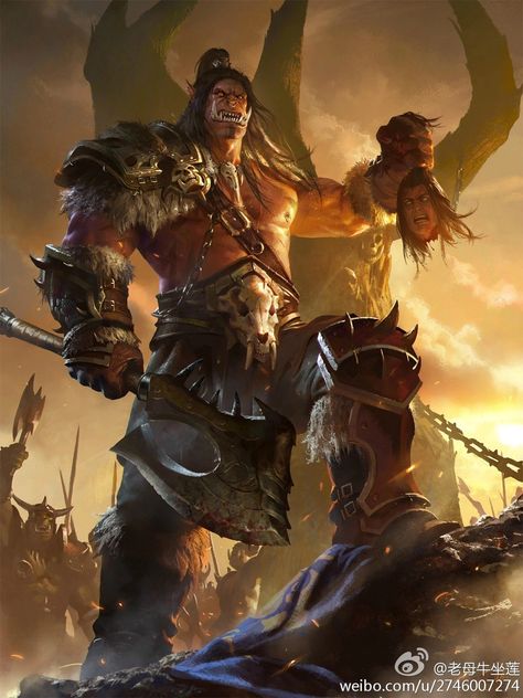 Grommash Hellscream, Warcraft Heroes, Wow Of Warcraft, Blizzard Warcraft, Warcraft Orc, Warlords Of Draenor, World Of Warcraft Art, Orc Warrior, For The Horde