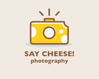 Say Cheese Photography Cheese Logo, Working Inspiration, Best Photography Logo, Creative Photography Logo, Cheese Photography, Cafe Logo Design, Funny Logo, Negative Space Logos, Text Logo Design