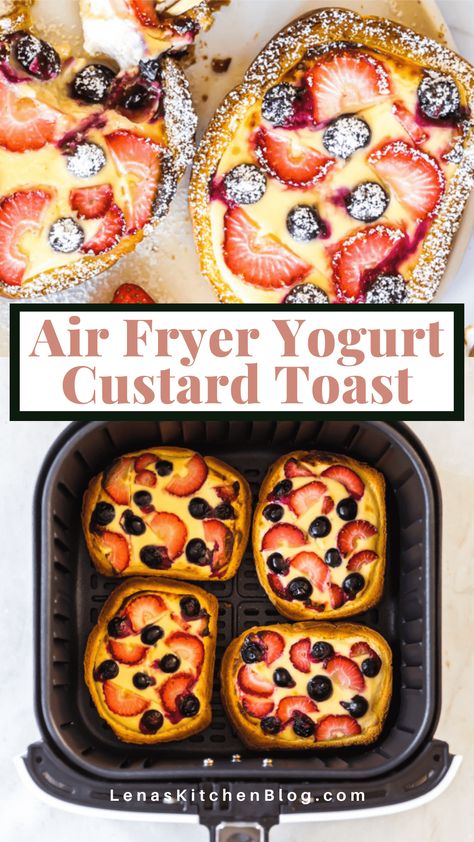 Air Fryer Sweet Breakfast Recipes, Breakfast Ideas Healthy Air Fryer, Easy Breakfast Ideas Airfryer, Healthy Air Fryer Treats, Air Fryer Egg Custard, Breakfast Ideas For Air Fryer, Few Ingredient Air Fryer Recipes, Quick And Easy Air Fryer Breakfast, Tiktok Food Recipes Airfryer