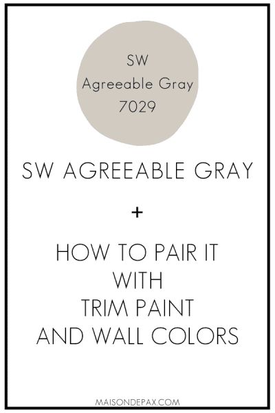 Trim With Agreeable Gray, Paint Colors To Go With Agreeable Gray, Agreeable Gray Sherwin Williams Trim Color, Studio Mcgee Office Paint Color, Agreeable Gray With Dark Trim, Agreeable Gray Sherwin Williams Basement, Del Webb Decorating, Trim Colors For Agreeable Gray, Agreeable Gray And Mega Greige