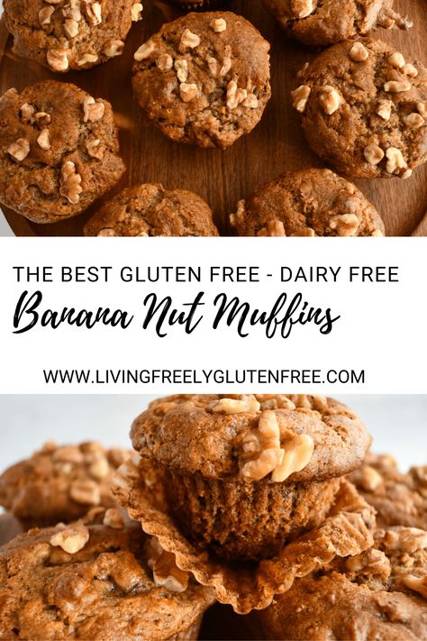 Gluten Free Banana Bread Muffins Gf Banana Muffins, Gluten Free Banana Nut Muffins, Easy Baked Goods, Gluten Free Banana Bread Muffins, Dairy Free Banana Muffins, Muffins Dairy Free, Paleo Easy, Gluten Free Banana Muffins, Healthy Breakfast Meal Prep