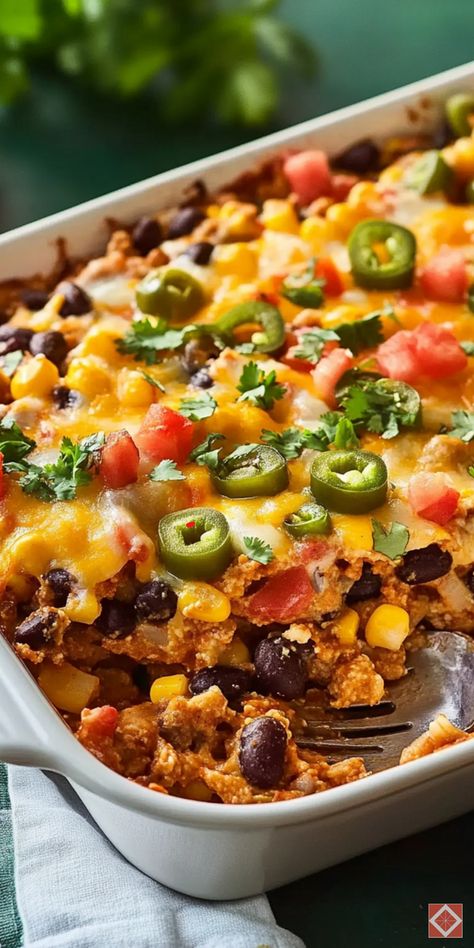 Enjoy a Mexican casserole that's bursting with flavor with this easy recipe. Ideal for your food recipes board, this dish combines bold Mexican spices and fresh ingredients for a delicious and simple meal. Save this pin and click for the full recipe and step-by-step guide. Make a tasty and comforting casserole that everyone will love. Mexican Casseroles For A Crowd, Mexican Casserole Recipes, Mexican Casseroles, Easy Mexican Dishes, Easy Mexican Casserole, Mexican Casserole Recipe, Casserole Easy, Mexican Casserole, Mexican Spices