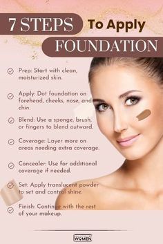 Applying Foundation Tutorial, How To Apply Makeup Step By Step, Foundation Application Tutorial, Makeup Learning, Makeup Instructions, Basic Makeup For Beginners, Flawless Makeup Tutorial, Strobing Makeup, Makeup Basics