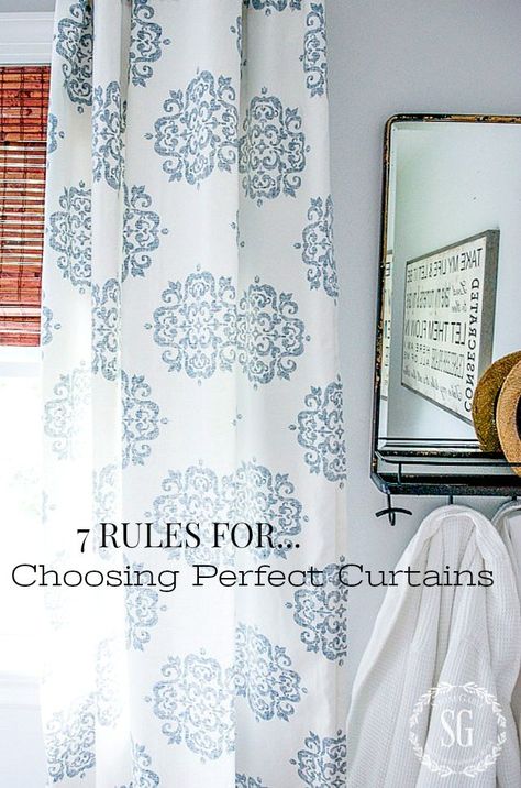 7 RULES FOR CHOOSING PERFECT CURTAINS Elements Of Design Color, No Sew Curtains, Warm And Cool Colors, Home Decor Hacks, Custom Drapes, Rod Pocket Curtains, Elements Of Design, Chic Bedroom, Hanging Curtains