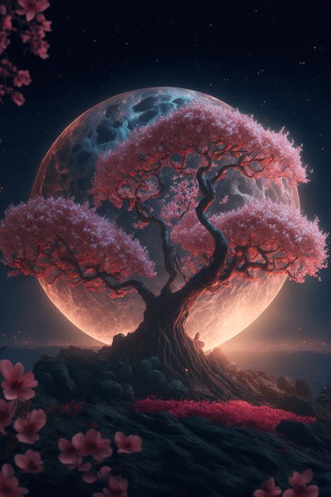 Anime Tree, Grass Clipart, Pretty Phone Backgrounds, Dark Music, Fantasy Tree, Fantasy Mermaids, Magical Tree, Tree Of Life Art, Sakura Tree