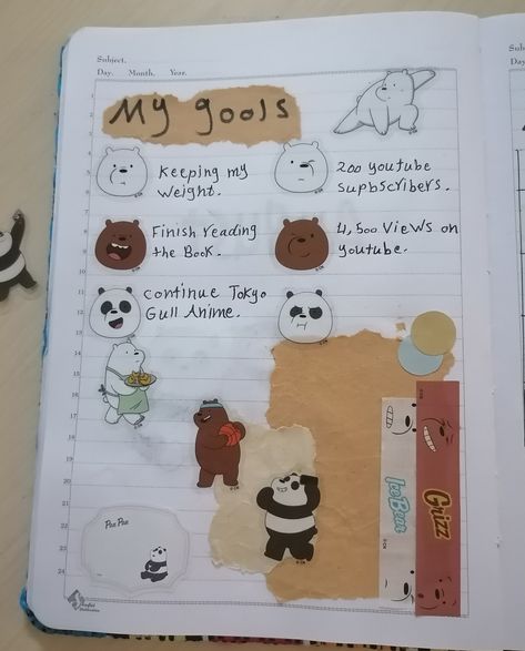 We Bare Bears Journal, We Bare Bears Journal Ideas, Bare Bears Drawing, We Bare Bears Drawing, Bullet Journal May, We Bare Bear, Journal August, Bullet Journal August, Scrapbook Themes