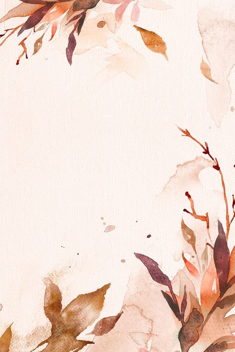 Shops Background, Backgrounds Autumn, Floral Wallpaper Nursery, Illustration Font, 3d Wallpaper Design, Fun Aesthetic, Brown Autumn, Leaf Watercolor, Autumn Watercolor