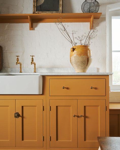 The Little Label Holder | deVOL Kitchens Kitchen 2025, Flat Inspiration, Victorian Windows, Wall Cupboard, Devol Kitchens, Brass Knobs, The Button, Cottage Kitchen, Knobs And Handles