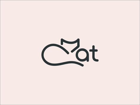 Cat Logo ! by Mizan on Dribbble Cattery Logo, Cat Logo Ideas, Cat Logo Design Ideas, Cat Cafe Logo, Logo Gato, Logo Chat, Logo Ideas Creative, Cat Branding, Cats Logo