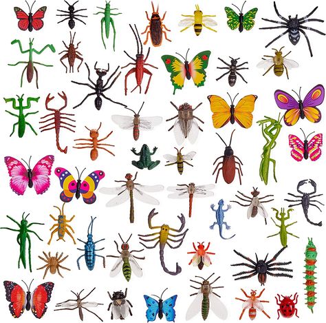 50 Pieces Bugs and Insects Toys for Kids Non-Toxic Plastic Animal Figures Party Bag Fillers and Favours. Halloween Party Bags, Bug Toys, Goodie Bags For Kids, Party Bag Fillers, Bugs And Insects, Plastic Animals, Toys For Kids, Animal Figures, Electronic Toys