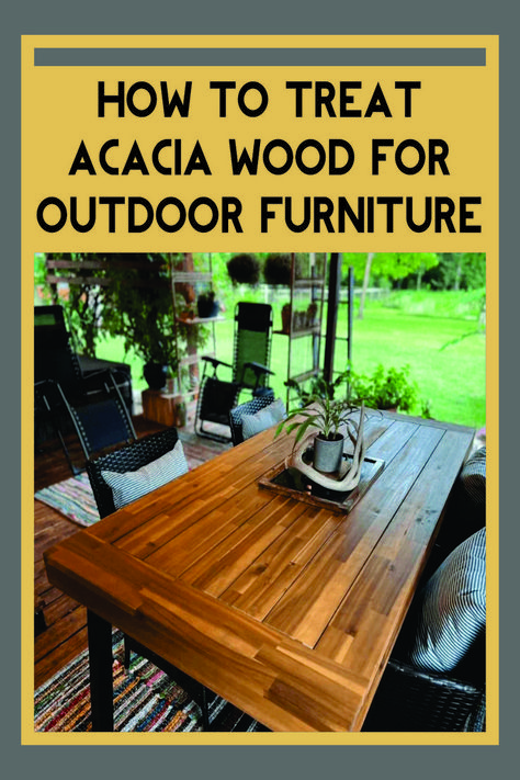 Treat, acacia, wood, outdoor, furniture Table Refinishing, Acacia Furniture, Outdoor Wood Table, Acacia Wood Furniture, Wooden Bookshelves, Diy Wood Stain, Exterior Wood Stain, Wood Outdoor Furniture, Diy Woodworking Ideas