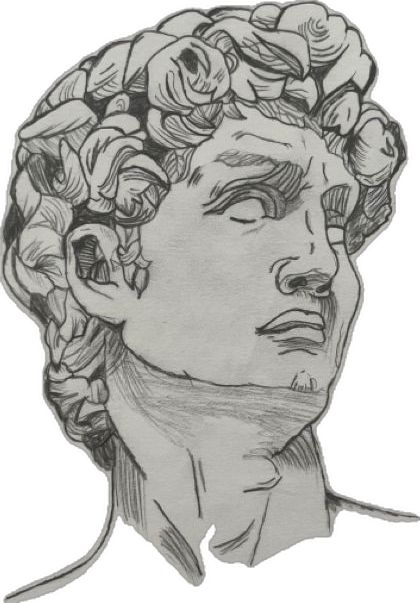 Pencil drawing of the sculpture“david” that is located in Florence, Italy David Sculpture Drawing, David Michelangelo Drawing, David By Michelangelo, Sculpture David, David Michelangelo, David Sculpture, Sculpture Drawing, Anime Devil, Girl Tips