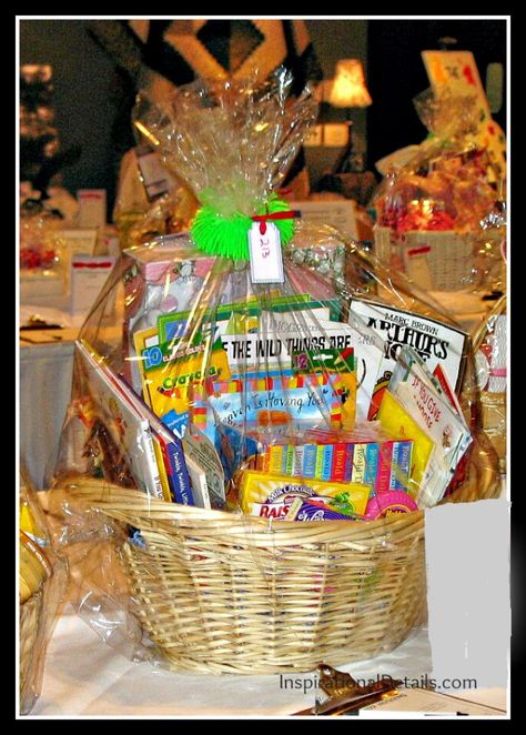 Kids Basket of Books Kids Book Gift Basket, Book Basket Ideas, Bird Classroom Decor, Reading Gift Basket, Book Lovers Gift Basket, Book Gift Basket, Homeroom Mom, Auction Gift Basket Ideas, Fundraiser Baskets