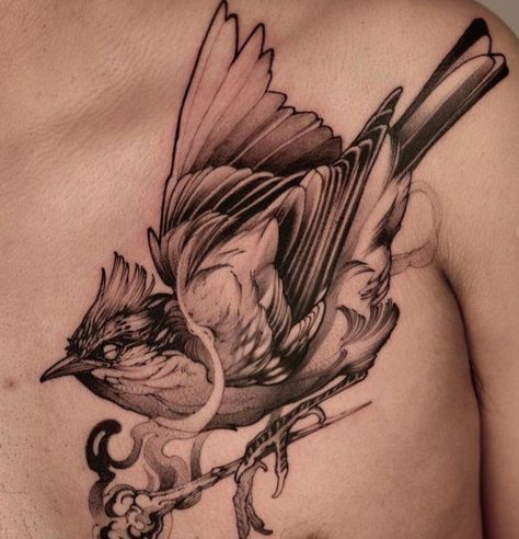 Bluebird Tattoo Men, Swallow Flying Photography, Falling Bird Tattoo, Cool Bird Tattoos, Bird Neck Tattoo, Sparrow Bird Tattoo, Song Bird Tattoo, Jewlery Tattoo, Songbird Tattoo