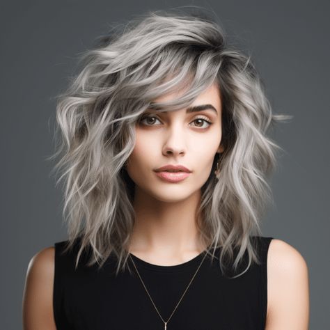 Wold Haircuts Female, Mid Length Shaggy Haircuts, Wolf Cuts, Shag Hair, Choppy Bob Hairstyles For Fine Hair, Rocker Hair, Wolf Haircut, Oval Face Haircuts, Edgy Haircuts