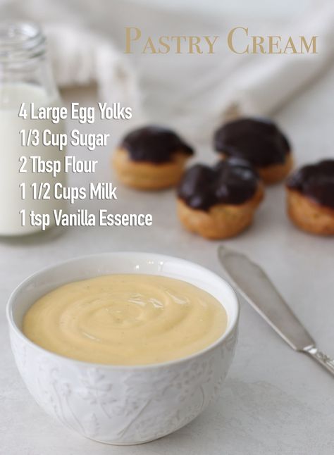 Vanilla Pastry Cream Recipe, Cream Filling Recipe, Cream Filled Donuts, Vanilla Pastry Cream, Vanilla Cream Filling, Pastry Cream Recipe, Cake Filling Recipes, Cream Puff Recipe, Custard Recipes