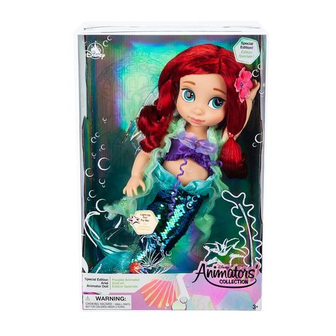 Special Edition Ariel Disney Animators' Collection DollThis is Little Mermaid 30th anniversary special edition Ariel Disney Animators' Collection Doll. This Special Edition Ariel is costumed in a dazzling new outfit by Disney store artists. Ariel wears a ruffled satin seashell top with Seashell Top, Disney Animators Collection Dolls, Belle Cosplay, Ariel Doll, Doll Therapy, Ariel Disney, Disney Animator Doll, Disney Animators, Disney Animators Collection