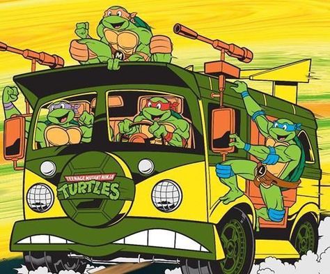 Ninja Turtle Van, Red Eared Slider Turtle, Slider Turtle, Teenage Mutant Ninja Turtles Artwork, Ninja Turtle Party, Turtle Party, Ninja Turtles Artwork, The Turtles, Tmnt Turtles