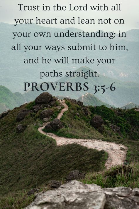 This verse is one of the most loved and quoted verses in the Bible. Proverbs 3:5-6 is a source of comfort in the midst of difficult seasons. It reminds us that God is in control and if we follow him he will lead us through it. Verses In The Bible, Wisdom Scripture, Bible Proverbs, Wisdom Bible, Life Proverbs, God Is In Control, Bible Verses Kjv, Comforting Bible Verses, Trust In God