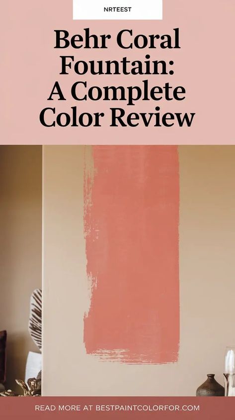 Light Coral Paint Color, Coral Paint Color, Pink Paint Color, Coral Paint Colors, Coral Paint, Paint Color Guide, Pink Paint Colors, Behr Paint Colors, Plant Room