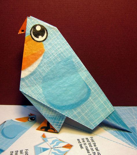 Free origami download.  I've actually downloaded this and tried it out myself.  IT WORKS!  It is so adorable. Origami And Kirigami, Folding Origami, Origami Bird, Origami Paper Art, Fine Motor Skills Activities, Motor Skills Activities, Origami Animals, Piece Of Paper, Diy Origami