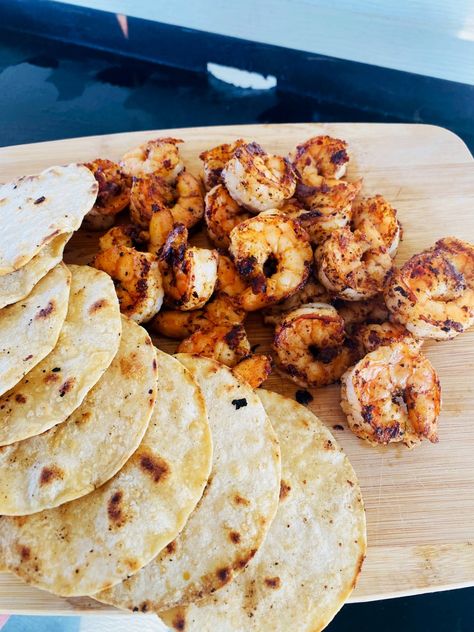 Blackstone Shrimp Tacos - Cooks Well With Others Blackstone Shrimp, Spicy Tartar Sauce, Outdoor Griddle Recipes, Traeger Cooking, Griddle Cooking Recipes, Outdoor Cooking Recipes, Blackstone Recipes, Shrimp Taco Recipes, Blackstone Grill