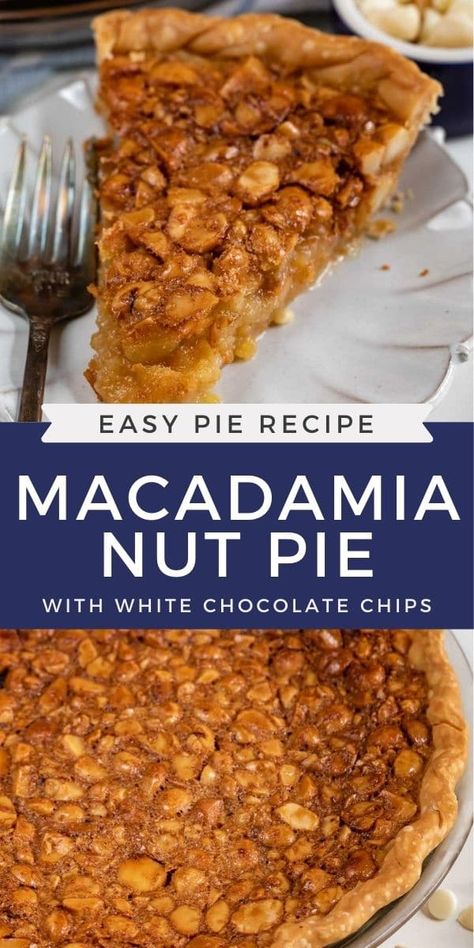 Macadamia Nut Pie, Easy Pie Recipe, Macadamia Nut Recipes, Nut Pie, Macadamia Nut Cookies Recipe, Dessert Pies, Nut Dessert, Crazy For Crust, Easy Pie Recipes