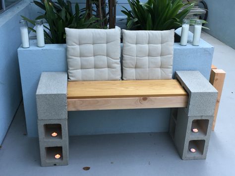 Bessa Block Bench Seat, Concrete Block Bench, Concrete Benches, Cement Bench, Cinder Block Bench, Block Bench, Cinder Blocks, Concrete Bench, Concrete Block