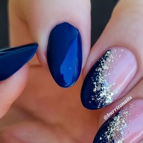 Navy Blue Pink Nails, Navy Blue And Gray Nails, Hanukkah Nail Art, Blush And Navy Nails, Nails Navy Dress, Navy And Pink Nails Ideas, Nails For A Navy Blue Dress, Nails To Go With Blue Dress, Navy Blue Silver Nails