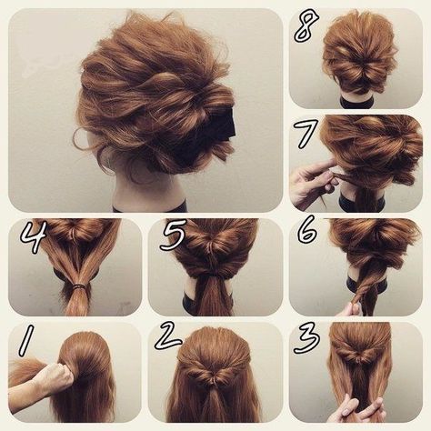 18 Pretty Simple Bun Hairstyles Tutorials for 2018 Hair Fancy, Hairstyle For Long Hair, Easy Bun Hairstyles, Hair Bun Tutorial, Hair Arrange, Fancy Hairstyles, Short Hair Updo, Girl Short Hair, Hair Dos