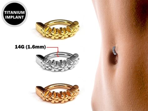 #titaniumclickerbellyring #reversebellybar #bellypiercing #bellybuttonring #plainbellynavel #bodypiercing #titaniumblackbellybar #flowerbellyring #clickerbellybar Tongue Piercing Jewelry, Belly Bar, Belly Bars, Ring Flower, Navel Ring, Tongue Rings, Belly Piercing, Navel Rings, Belly Ring