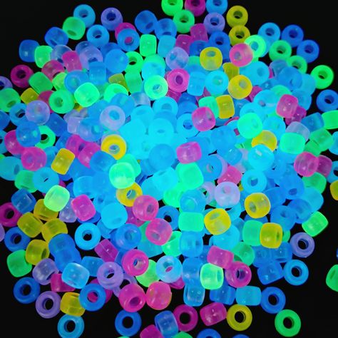 PRICES MAY VARY. Rich Color Sets: You'll receive 1000 pcs pony beads bulk glow in The Dark, 9 different colors in one pack, vivid and vibrant. Very consistent large 4mm insede holes and sufficient quantities to meet your different crafts needs. High Quality &. Light Weight: Our UV beads are made of solid color plastic, not painted. They're waterproof and no fading. Light weight and smooth surface make it easy to wearing. Ideal Gift：Our luminous pony beads kit is suitable for kandi bracelets, fri Scene Fits, Beads For Braids, Hair Braid Beads, Kandi Beads, Beads Kit, Beads For Bracelets, Bracelets Making, Pony Bead Bracelets, Beads Hair