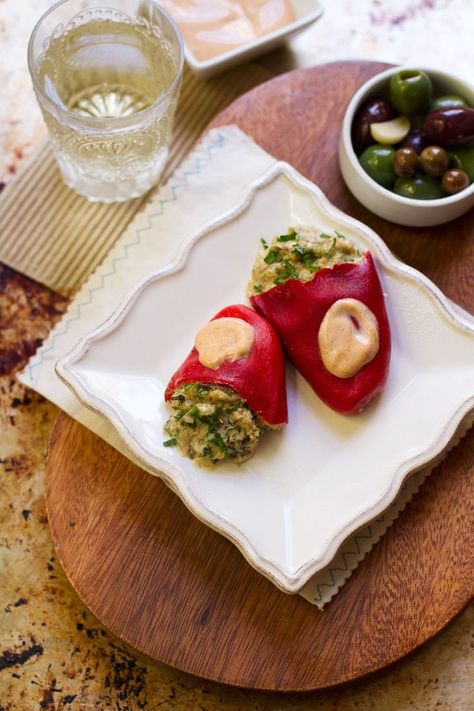 Salt & Wind | Travel For Food Lovers | Crab-Stuffed Piquillo Peppers Recipe #spain #spanish #spanishfood #glutenfree #recipe #traveltips #travel #healthyeating Stuffed Piquillo Peppers, Piquillo Peppers, Glutenfree Recipe, Crab Stuffed, Tapas Recipes, Spain Spanish, Dinner Club, Spanish Tapas, People Food