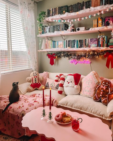 swipe to see my cat welcome you into our library where she likes to sit on the plushy couch & watch the rain fall through the window (she’s just like me fr) 🌧️🐱📚🎄🎀✨ happy tuesday my loves! i hope you’re having as cozy of a week as i am. rain, christmas lights, & family time are curing me lately 🫶🏻 sending all my love to anyone that might be struggling with the holidays coming up ❤️‍🩹 Lights Behind Couch, Cozy Images, Sending All My Love, Mojo Dojo Casa House, Rain Fall, Girly Decor, Behind Couch, Season Aesthetic, Cute Room Ideas