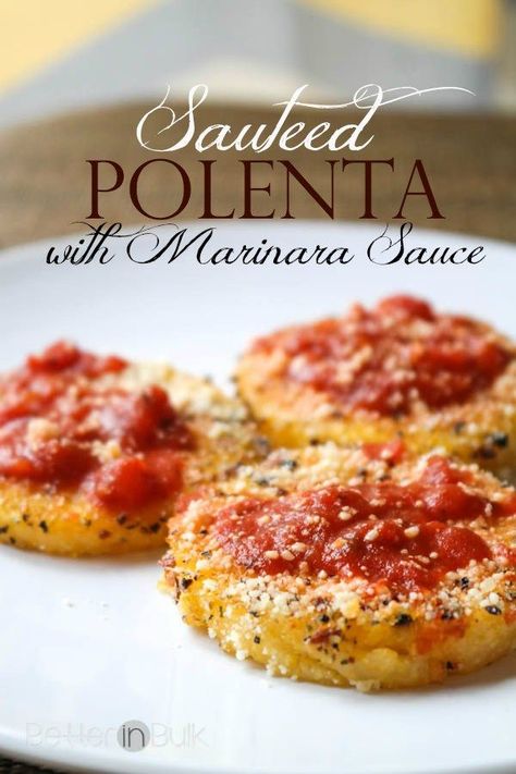 Baked Polenta, Delicious Vegetarian Dinner, Polenta Recipes, Easy Lunch Recipes, Vegetarian Dinners, Cereal Recipes, Delicious Vegetarian, Marinara Sauce, Ww Recipes