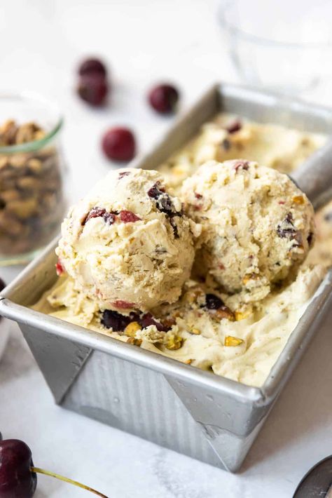 Cherry Pistachio Ice Cream - House of Nash Eats Cherry Ice Cream Recipe, Cherry Pistachio, Best Homemade Ice Cream, Scoop Of Ice Cream, Cherry Ice Cream, Pumpkin Ice Cream, Ice Cream Maker Recipes, Pistachio Ice Cream, Cheesecake Ice Cream