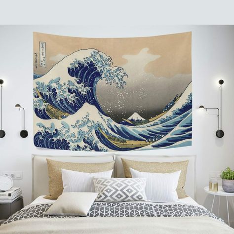 Ocean Tapestry, Sea Wall Decor, Deco Studio, The Great, The Great Wave, Dorm Walls, Interior Wall Decor, Great Wave Off Kanagawa, Katsushika Hokusai