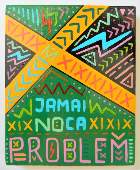 Jamaica no Problem Jamaican Illustration, Jamaican Home Decor, Jamaican Graphic Design, Jamaica 1970s, Jungle Flyer, Jamaica Aesthetic Wallpaper, Jamaica Decor, Jamaican Design, Jamaican Aesthetic