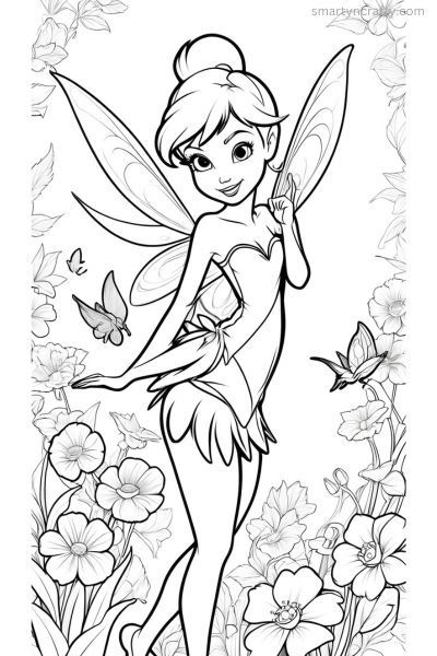 9 Cheerful Tinker Bell Coloring Pages - Smarty n'Crafty Colouring Pages Disney, Tinker Bell Coloring Pages, Phomemo Printer, Pintar Disney, Disney Colouring, Tinkerbell Coloring Pages, Disney Colouring Pages, Coloring Pages Disney, Disney Fairies Pixie Hollow