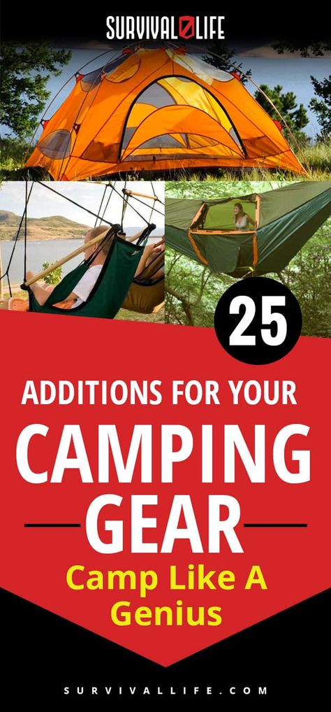 Camping Gear | Camp Like A Genius | 25 Additions For Your Camping Gear Camping Essentials List, Camping Diy, Camping List, Camping Guide, Camping Checklist, Survival Life, Camping Supplies, Winter Camping, Beach Camping