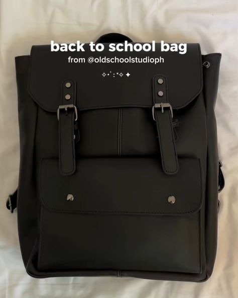 school bag aesthetic ideas romanticizing school School Bag Aesthetic, High School Bags, Private Academy, Black School Bags, Romanticizing School, Back To School Bags, Black Satchel, Bag Aesthetic, Kawaii Accessories