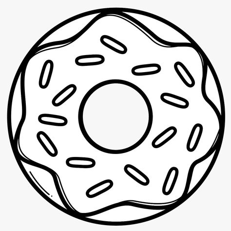 Donat Drawings, Fruit Drawings Easy, Donut Drawing Easy, Food Colouring Pages, Drawing Donut, Donuts Drawing, Donut Coloring Page, Donut Drawing, Unique Wrist Tattoos