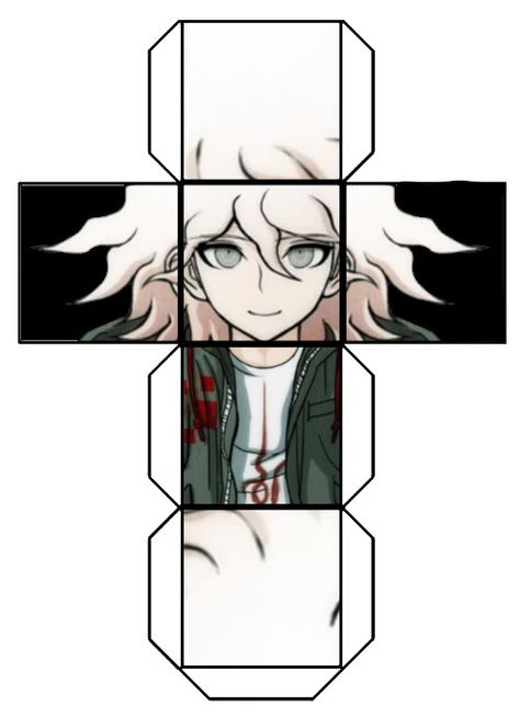 Danganronpa Papercraft, Paper Cube, The Hills Have Eyes, Anime Paper, Paper Craft Tutorials, Paper Doll Template, Crazy Eyes, Papercraft Templates, Nagito Komaeda