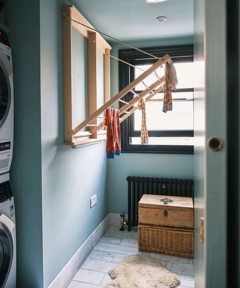 14 Practical Drying Rack ideas to dry clothes quickly and efficiently indoors | Ideal Home Drying Rack Ideas, Heated Clothes Airer, Wooden Drying Rack, Ideal Home Magazine, Carpentry Ideas, Small Utility Room, Indoor Drying, Clean Your Washing Machine, Willow House